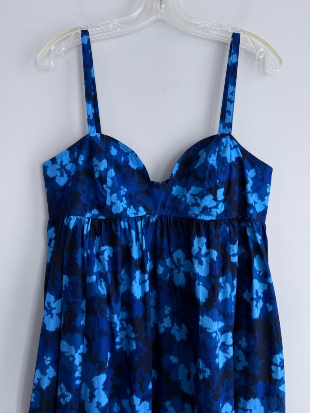 Ulla Johnson Harlan Blue Floral Print Midi Dress 10 Spaghetti Strap Sleeveless - Picture 6 of 16